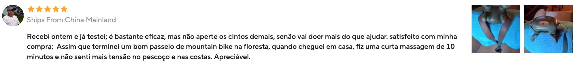 Avaliação de cliente