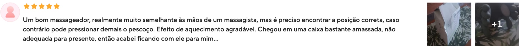 Avaliação de cliente